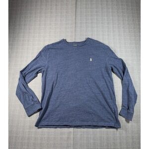 Polo Ralph Lauren Shirt Mens Large Blue Cotton Embroidered Pony Logo Casual